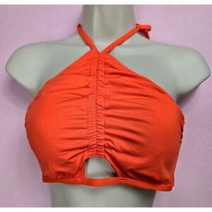 Shade & Shore Orange  Halter Bikini Top Medium